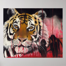 Affiche pochante de tigre