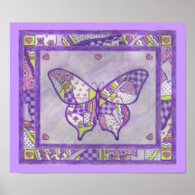 Affiche pourpre d'édredon de papillon
