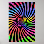 Affiche psychédélique : Spirale multicolore