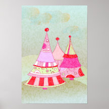 Affiche rose d'arbres tout autour -