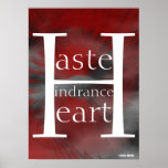 Affiche rouge Cust. de paix de coeur d'obstacle de
