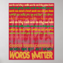 Affiche (rouge) de matière de mots affiches