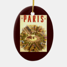 Affiche vintage Arc de Triomphe Paris France de vo Décorations De Noël
