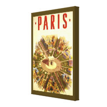Affiche vintage Arc de Triomphe Paris France de vo Toile Tendue Sur Châssis