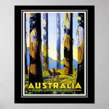 Affiche vintage Australie de voyage de grande tail