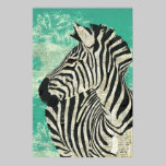 Affiche vintage d'art de turquoise de zèbre affiches