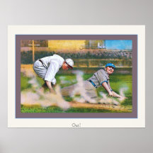! Affiche vintage de base-ball de ~