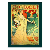 Affiche vintage de bicyclette de Clément de cycles Cartes Postales