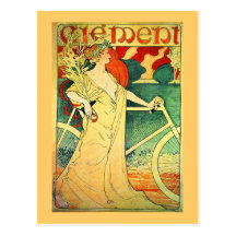 Affiche vintage de bicyclette de Clément de cycles Cartes Postales