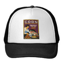 Affiche vintage de maïs casquette