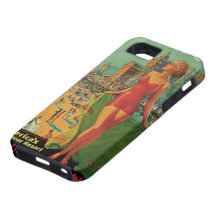 Affiche vintage de voyage ; Atlantic City, blonde  Étuis iPhone 5