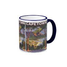 Affiche vintage de voyage, Cape Town, Afrique du S Tasse