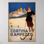 Affiche vintage de voyage - Cortina d'Ampezzo