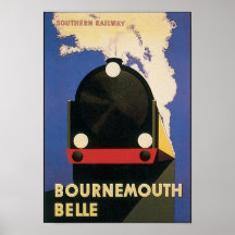 Affiche vintage de voyage de belle de Bournemouth