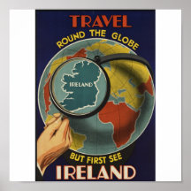 Affiche vintage de voyage de l'Irlande
