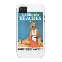 Affiche vintage de voyage de plages de la Californ Étui iPhone 4