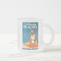 Affiche vintage de voyage de plages de la Californ Tasse