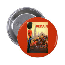 Affiche vintage de voyage, Grande-Bretagne, Anglet Badges Avec Agrafe