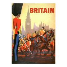 Affiche vintage de voyage, Grande-Bretagne, Anglet Cartons D'invitation
