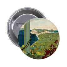 Affiche vintage de voyage, île de Capri, Italie It Badge