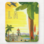 Affiche vintage de voyage, Los Angeles, la Califor Tapis De Souris