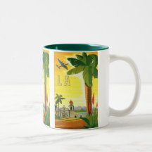 Affiche vintage de voyage, Los Angeles, la Califor Mugs