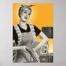Affiche vintage des travaux domestiques de corvées