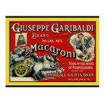 Affiche vintage d'étiquette de macaronis d'art cartes postales