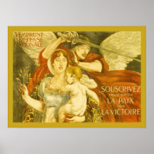 Affiche vintage du Français WW1 de ~ de Défense Na