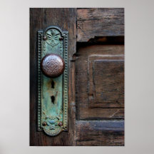 Affiche w/Options "vieux bouton de porte" par Joan