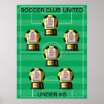 Affiches d'or d'équipe de football de photo person
