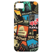 Affiches la rétro Europe vintage Asie Etats-Unis d Étui iPhone 5