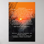 Affiches oranges de passage couvert de DESIDERATA