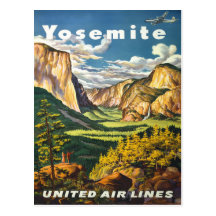 Affiches vintages américaines de voyage de Yosemit Carte Postale