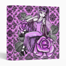 "Affinity" Pink Rose Fairy Art Avery Binder