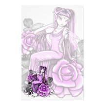 "Affinity" Pink Rose Fairy Art Avery Stationery