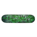 affirmations black - green paint skate board