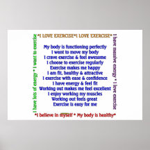 Affirmations positives d'exercice posters