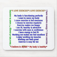 Affirmations positives d'exercice tapis de souris