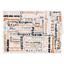 Affirmations sacrées oranges de positif de Chakra Cartes De Vœux