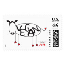 Affranchissement végétalien de vache timbres