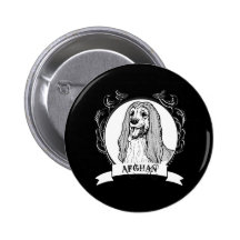AFGHAN HOUND (2) BUTTON