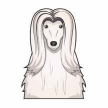 Afghan Hound Cartoon Portrait Photo Cutouts