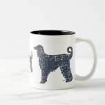 Afghan Hound Dog with Blue Hearts Coffee Mug