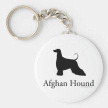 Afghan Hound Silhouette Keychains