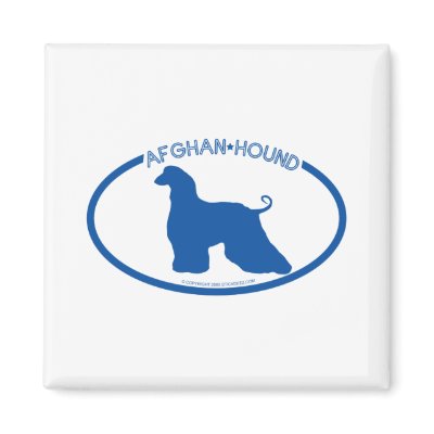Afghan Hound Silhouette Magnet by dogsilhouettes