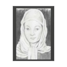 Afghan School Girl Stretched Canvas Print