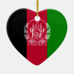 Afghanistan Flag Heart Ornaments