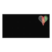 Afghanistan Flag In A Heart Photo Card Template