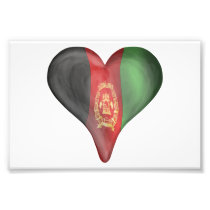 Afghanistan Flag In A Heart Photo Art